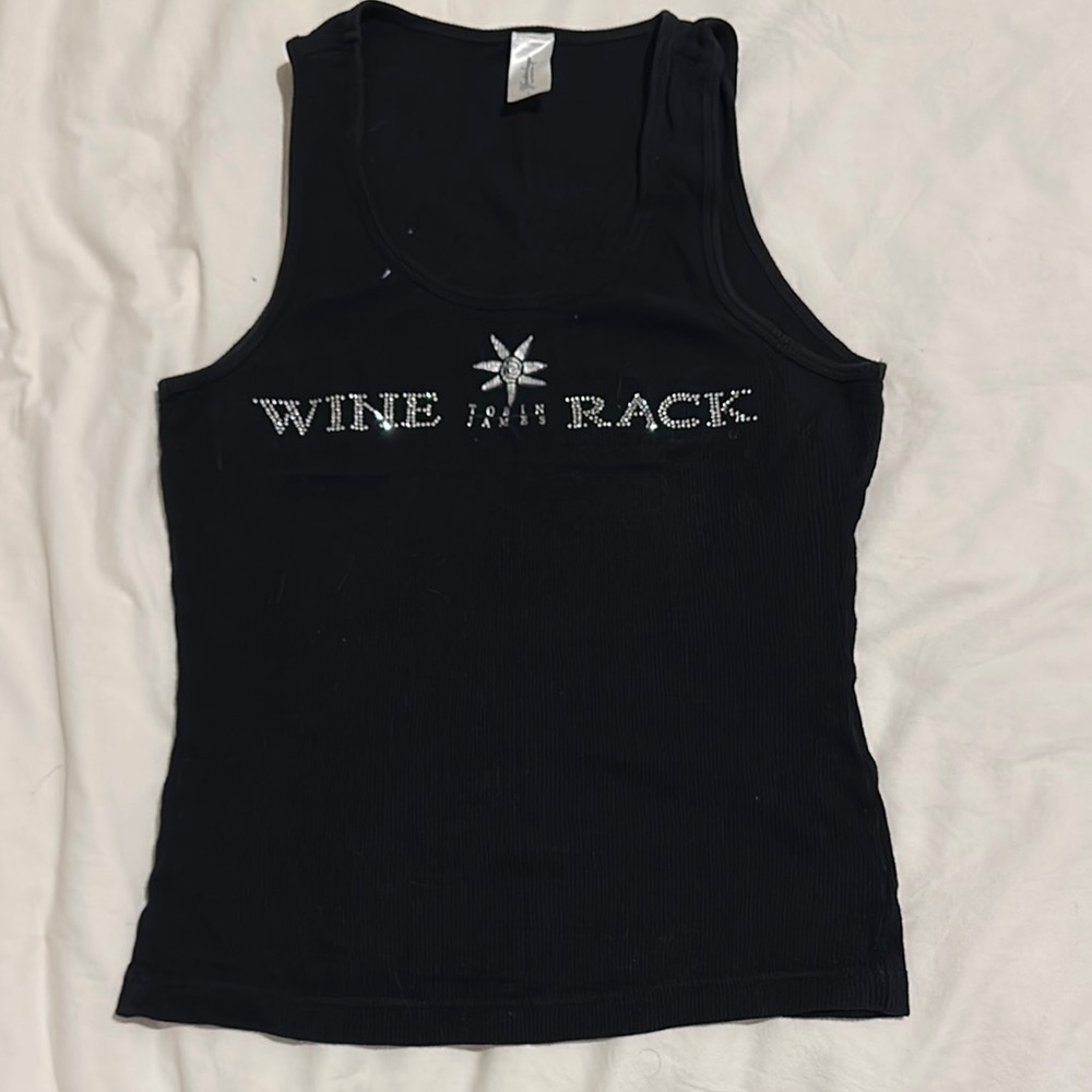 Tobin James Wine Rack Tank Top with Silver Embellishments - Black - L